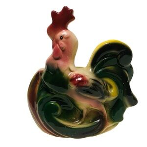 Rare Vintage Rooster Planter Farmhouse Kitchen Decor